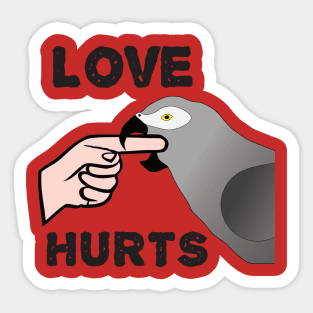 Love Hurts - African Grey Parrot Sticker